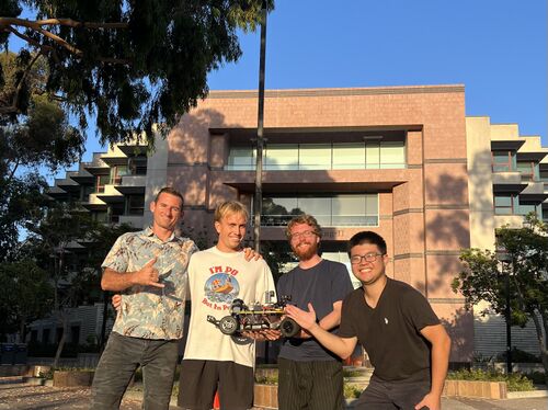 Photo of Team7, from left: Zachary, Andrew, Samuel, and Yue