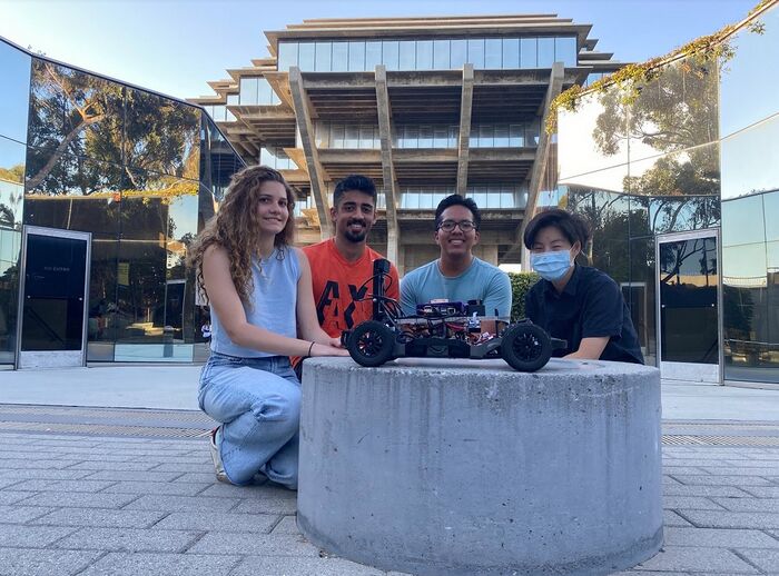 Photo of the BroBots team, from left: Maria, Ibrahim, Eric, and Seph